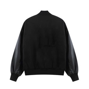New Custom Patchwork Real <b>Leather</b> Sleeves Embroidery Logo Hot Selling Varsity Letterman <b>Jacket</b> for men - Product Image 6