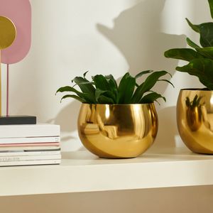 Vase décoratif en fer doré métallique de qualité supérieure, support moderne de luxe pour arrangements floraux, pour une décoration intérieure élégante - Product Image 6