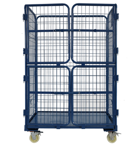Industrial Metal <b>Storage</b> Cage Wheels for <b>Doors</b>/On Walls Sundries Holding <b>Rack</b> Blue Non-Folding Standalone Modern Waterproof - Product Image 2