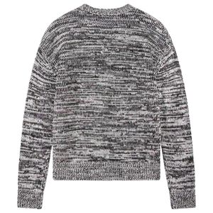 Pull en tricot à col rond pour homme, en fil mélangé, blanc kaki, manches longues, décontracté, hiver, tricot texturé doux - Product Image 2