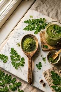 Poudre de feuilles de Moringa pure et naturelle de haute qualité, végétalienne, sans OGM, texture fine, directement de l'usine du Vietnam, supplément en vrac - Product Image 3