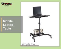 Desain baru meja Notebook putar meja Laptop dapat dipindah dengan roda meja komputer dengan roda