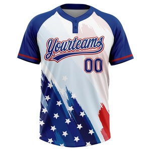 Jersey de Béisbol Sublimado Personalizado de la Mejor Calidad, Diseño de Bandera Americana, Unisex, Manga Corta, Absorbe la Humedad, Ropa Deportiva para Equipos, Talla Adulto - Product Image 2