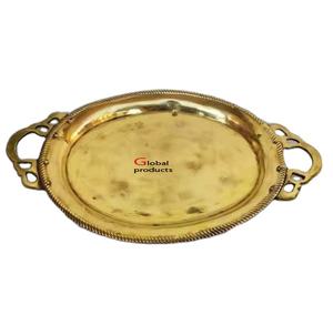 Plateau de service fini doré de petite taille le plus vendu pour restaurant et bar d'hôtel - Product Image 1