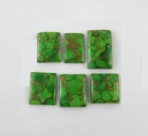 High Quality Natural Custom Size Square Green Copper Turquoise Octagon Cabochon Loose Gemstone Rings Beads Loose Gemstone Making - Product Image 4
