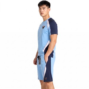 Mens <b>Short</b> <b>Set</b> Performance Gym Outfit with Stretch Fabric <b>Short</b> Sleeve <b>Top</b> <b>and</b> Matching <b>Shorts</b> for Fitness Sports <b>and</b> Training - Product Image 4