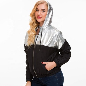 Blouson d'hiver en satin pour femme, deux tons, avec fermeture éclair, Logo personnalisé imprimé, nouveau Design, vente en gros, - Product Image 1
