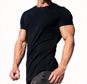 T-shirt de compression avec logo frontal, 100% coton, pour homme, coupe ample, disponible en différentes couleurs, t-shirt de compression personnalisé pour homme - Product Image 1