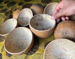 MEILLEUR PRIX Bol en Calabash Bleu Lotus 2025 Bol Naturel Fait Main - Product Image 5