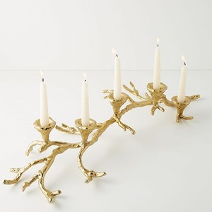 Support de bougie en laiton de style vintage, support de bougie décoratif en métal pour la décoration de la maison, du centre de table de mariage - Product Image 2