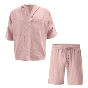 Camiseta de punto de manga corta para hombre con cuello de tijera, fresca, antiarrugas y antipilling para verano - Product Image 5