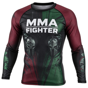 Camiseta de compresión de manga larga para luchador de MMA, para hombre, de poliéster, con estampado por sublimación, de secado rápido. - Product Image 4