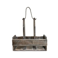 Estante para 3 Botellas de Vino de Madera de Albizia, Diseño Moderno y Minimalista, Hecho a Mano, Ecológico, Mueble para el Hogar Gubuk Bali con Asa de Cuerda