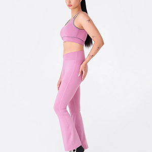 Wholesale Ribbed Sport Wear <b>Workout</b> Romper Women Custom Color Seamless Sleeveless Yoga Short Suit <b>Jumpsuit</b> Polyester/Nylon Set - Product Image 3