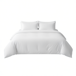 Juego de Sábanas Blancas 100% Algodón 300 Hilos, Funda de Edredón Lisa para Cama Matrimonial, Estilo Simple para Hotel u Hogar, Tamaño Super King - Product Image 2