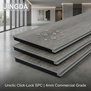 Plancher en vinyle SPC écologique JINGDA, imperméable, antidérapant, <span class=keywords><strong>auto</strong></span>-adhésif, gris foncé, design moderne, pour cuisine. - Product Image 1