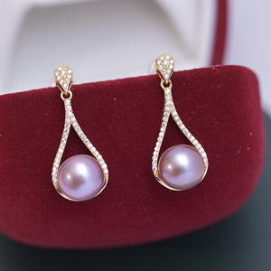 Pendientes de Perlas de Agua Dulce Blancas de 9-10 mm, Plata de Ley S925, para Mujer, Luz Intensa, Ligeras Imperfecciones, Edición Coreana - Product Image 4