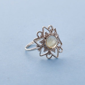 Bague Statement Minimaliste Faite à la Main en Argent Sterling 925 avec Citrine Naturelle Pierre de Naissance de Novembre Sertie en Bezel – Vente en Gros - Product Image 3