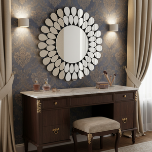 Modern 47 Inch Round Wall <b>Mirror</b> Large Decorative <b>Mirror</b> for Living Room Bedroom Bathroom Stylish Interior Decor| Luxury Finish - Product Image 3