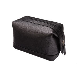 Pochette de rangement professionnelle en cuir imperméable avec fermeture éclair, grande capacité, pour voyage et cosmétiques - Personnalisable - Product Image 1