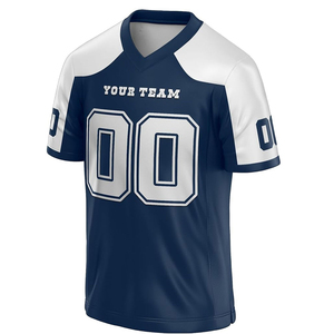 Camiseta de Fútbol Americano para Hombre, Azul, Cuello en V, Manga Corta, 100% Poliéster, Absorbe la Humedad, Uniforme de Práctica, Número 9 - Product Image 5