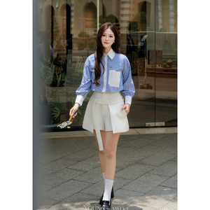 Chemise à manches longues en satin à pois pour femmes, col rabattu, manches classiques, 100% polyester, élégante, pour le bureau, printemps - Product Image 6