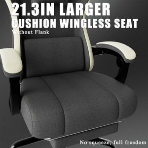 Chaise de jeu ergonomique avec coussin à ressorts ensachés, repose-pieds, soutien lombaire réglable, tissu respirant et durable, chaise d'ordinateur - Product Image 6