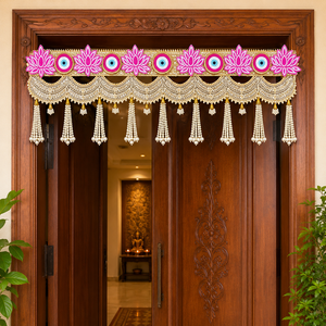 Toran de Loto con Ojo Turco Hecho a Mano de Primera Calidad, Borlas de Perlas, Plástico Ecológico Reutilizable, Decoración Multifuncional para Puerta y Hogar - Product Image 1
