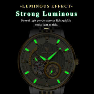 Poedagar 1416 <span class=keywords><strong>Orologio</strong></span> Meccanico <span class=keywords><strong>Automatico</strong></span> di Lusso per Uomo <span class=keywords><strong>in</strong></span> Acciaio Inossidabile Scheletrato Luminoso Impermeabile <span class=keywords><strong>Orologio</strong></span> da Polso Business - Product Image 5