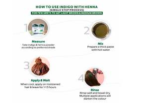 Polvo de índigo herbal orgánico Indus Valley Bio para coloración natural del cabello, 100% orgánico y sin químicos. - Product Image 5