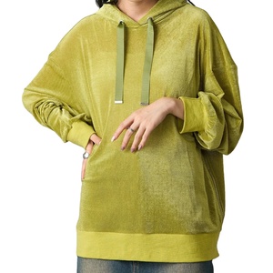 Sweat à capuche confortable au design minimaliste, prix direct usine / Tissu en velours à prix de gros, idéal pour un usage décontracté, sweat à capuche pour femmes 2026 - Product Image 1