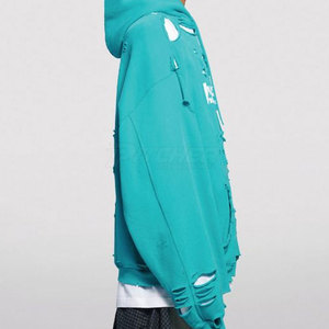 Sudadera Premium Relaxed Distressed para Hombre, Estilo Casual Urbano con Interior Suave - Product Image 5