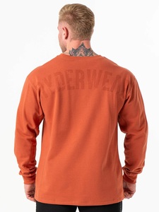 Sudadera con capucha naranja de algodón negro, diseño de gran gramaje, estilo retro, holgada, con estampado de graffiti, ropa de calle para hombre, diseño COUGH SYRUP - Product Image 2