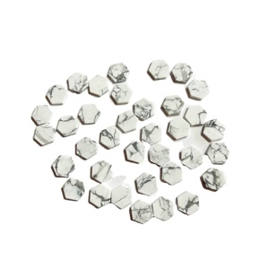 100% cabujón de piedra plana de howlita blanca Natural, gemas Vivaaz superiores, venta al por mayor a granel, hexágono tratado térmicamente certificado IGI para joyería - Product Image 3