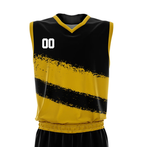 Conjunto de Camiseta de Baloncesto Amarilla Personalizada, sin Mangas, Cuello en V, Impresión Sublimada, Absorbe la Humedad, Unisex para Adultos - Product Image 2