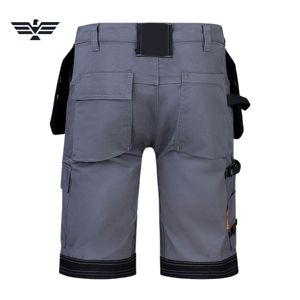 Shorts de travail personnalisés à haute visibilité en polyester fluorescent multi-poches pour hommes |   Shorts utilitaires robustes |   Carpentier - Product Image 2