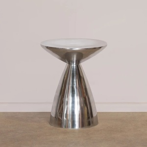 Luxury Stainless Steel Pedestal <b>Bar</b> Side <b>Table</b> Sleek Sculptural Design Durable Stable Modern Accent for Elegant Living Spaces - Product Image 2