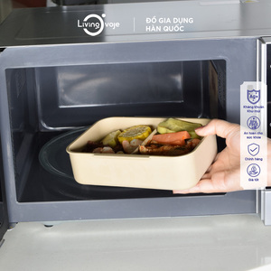 Boîte à lunch rectangulaire en plastique de haute qualité, 1000 ml, 2 compartiments, style coréen, design détachable, compatible micro-ondes, finition mate, portable - Product Image 2