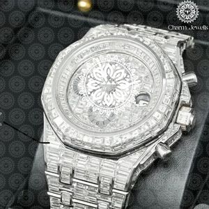 Reloj de Lujo para Hombre Charm, de Acero Inoxidable, Caja de 40 mm, Movimiento Mecánico, Fecha Automática, Detalles de Diamantes, Correa con Botón de Presión y Cierre Oculto - Product Image 1