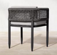 Ensemble de salle à manger d'extérieur moderne en alliage d'aluminium, résistant à la rouille, table et fauteuils de patio toutes saisons, mobilier de jardin pour villa