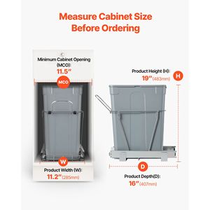 Contenitore per Rifiuti Estraibile in Metallo Resistente da 35 QT per Armadietti da Cucina - Product Image 4