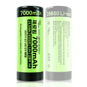 แบตเตอรี่ ZeroBeam 26650 แบบชาร์จซ้ำได้ ป้องกันน้ำและของเหลว แบตเตอรี่ลิเธียมไอออน 7000mAh 14A รองรับการใช้งานหนัก 3.7V-4.2V 1000 รอบการใช้งาน คุณภาพเสถียร - Product Image 1