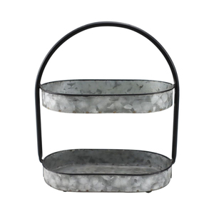 Support à gâteau en métal galvanisé à 3 niveaux avec bordure en cuivre, style ferme, plateau de service pour desserts et cupcakes - Product Image 5