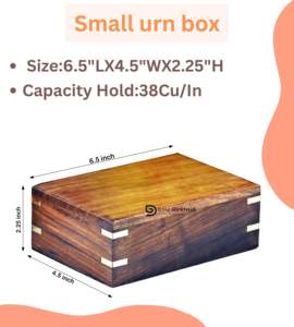American Style Wooden Human <b>Ashes</b> Urn Small Memorial Keepsake Box <b>for</b> Home Remembrance - Product Image 5