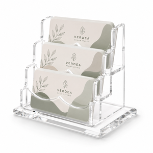 Porte-cartes de visite en acrylique transparent de qualité supérieure, présentoir pour cartes de visite pour bureau d'accueil et comptoir. - Product Image 3