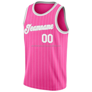 Custom Striped Basketball Jersey Sleeveless Breathable Adult Size All Seasons Custom Sublimation Printed Basketball Jersey - Product Image 4