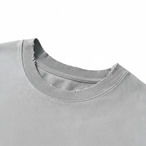 Ripped Baggy <b>shirt</b> Damage Edges Light washed O Neck <b>Shirt</b> Loose Fit Oversized <b>Y2K</b> Streetwear Hip Hop Urban t <b>shirt</b> Boxy <b>shirt</b> - Product Image 4