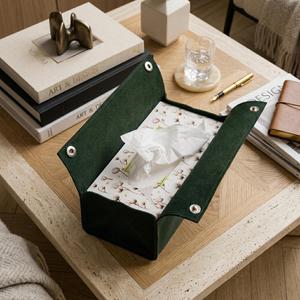 Boîte à mouchoirs en cuir de luxe anti-odeur, étui porte-serviettes avec fermeture à bouton, pliable, anti-poussière, portable, simple et décontracté - Product Image 4