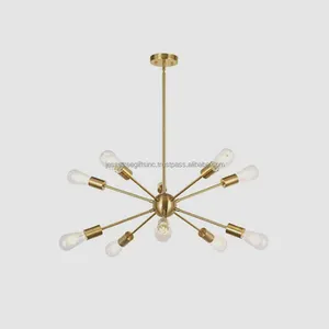 New Metal Pipe Ceiling Pendant Lights With Gold Plating Finishing Round Shape Elegant Design Excellent Quality For Lighting