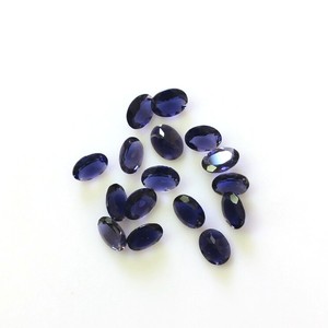 Iolita Azul Natural 6x8MM Corte Ovalado Piedra Preciosa Suelta Calibrada Cuentas de Iolita Facetadas para Fabricación de Joyas Precio al por Mayor Lote a Granel - Product Image 1